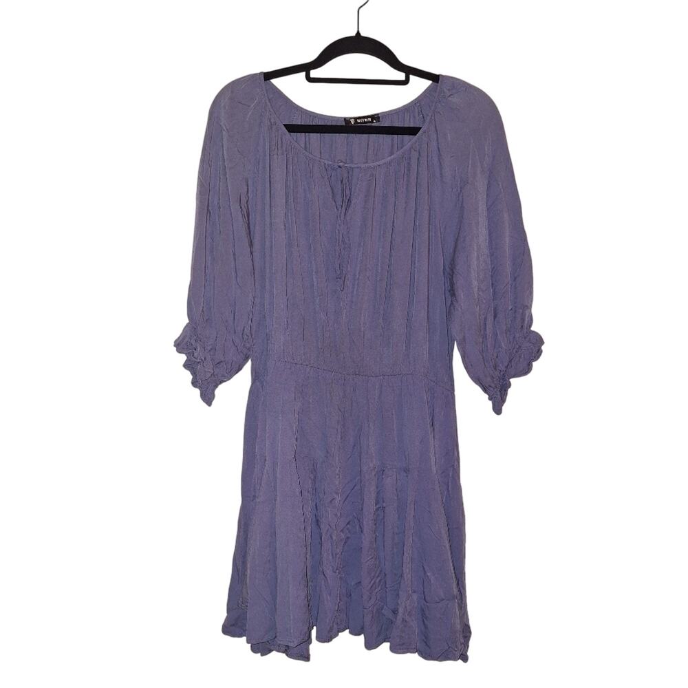 BTFBM Women's Size XL Blue Tiered Dress Cottagecore Prairie Chambray Style